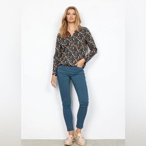 SOYACONCEPT Greenish/Blue Skinny Pants with Stretch NWT